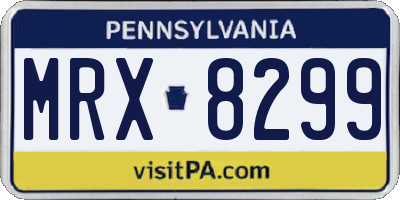 PA license plate MRX8299
