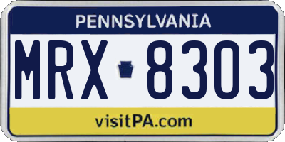 PA license plate MRX8303