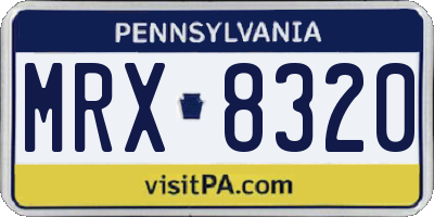 PA license plate MRX8320