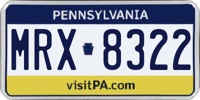 PA license plate MRX8322
