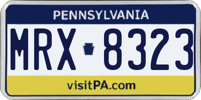 PA license plate MRX8323