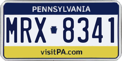 PA license plate MRX8341