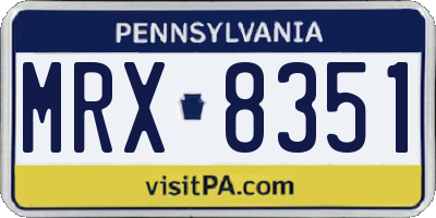 PA license plate MRX8351