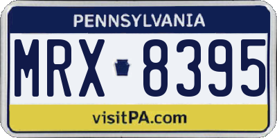PA license plate MRX8395