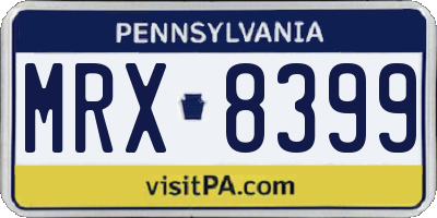 PA license plate MRX8399