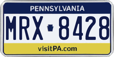 PA license plate MRX8428