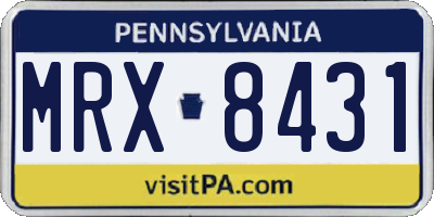 PA license plate MRX8431