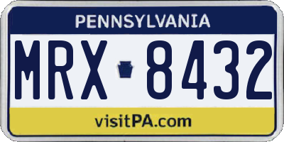 PA license plate MRX8432