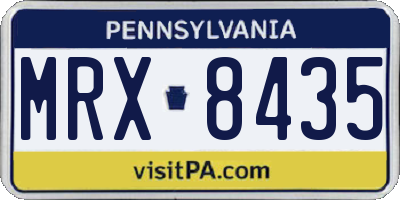 PA license plate MRX8435