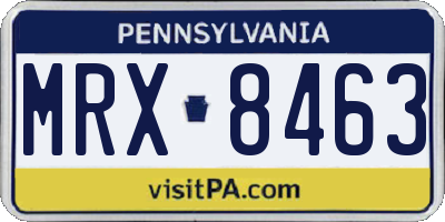 PA license plate MRX8463