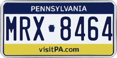 PA license plate MRX8464
