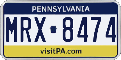 PA license plate MRX8474