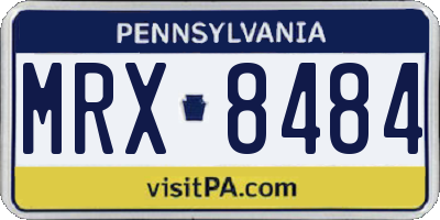 PA license plate MRX8484