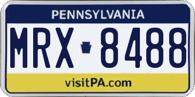 PA license plate MRX8488