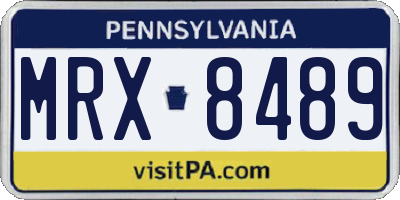 PA license plate MRX8489