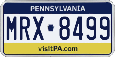 PA license plate MRX8499