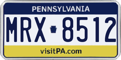 PA license plate MRX8512