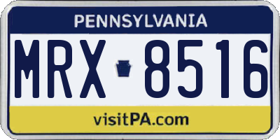 PA license plate MRX8516