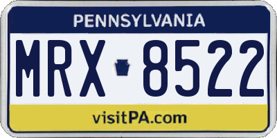 PA license plate MRX8522