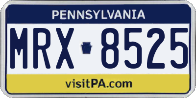 PA license plate MRX8525
