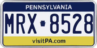 PA license plate MRX8528