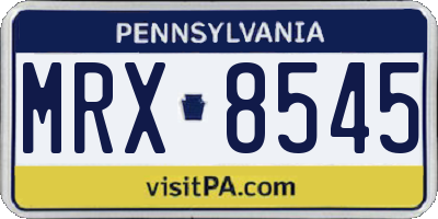 PA license plate MRX8545