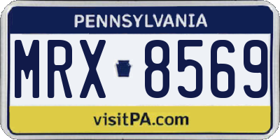 PA license plate MRX8569