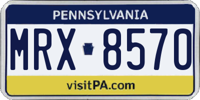 PA license plate MRX8570