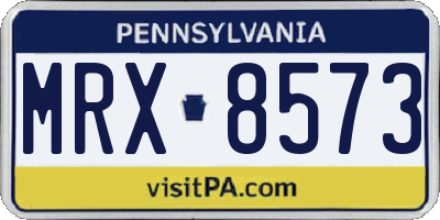 PA license plate MRX8573