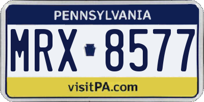 PA license plate MRX8577