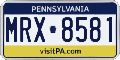 PA license plate MRX8581