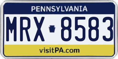 PA license plate MRX8583
