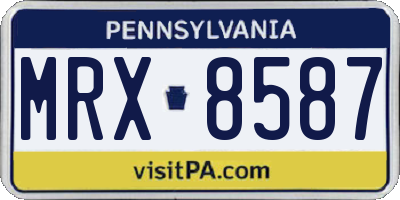 PA license plate MRX8587