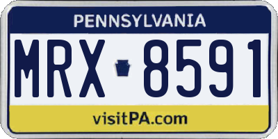 PA license plate MRX8591
