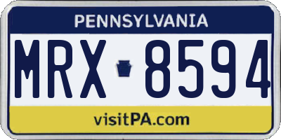 PA license plate MRX8594