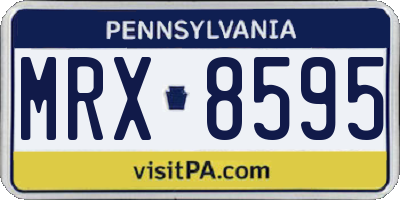 PA license plate MRX8595
