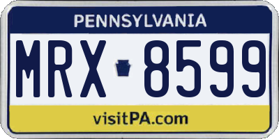 PA license plate MRX8599