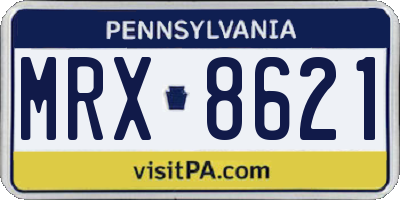PA license plate MRX8621