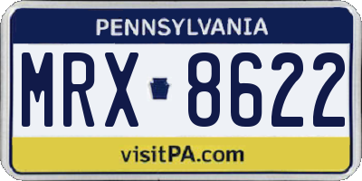 PA license plate MRX8622