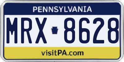PA license plate MRX8628
