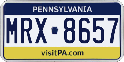 PA license plate MRX8657