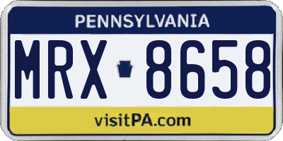 PA license plate MRX8658