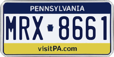 PA license plate MRX8661