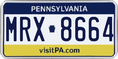 PA license plate MRX8664