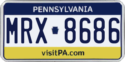 PA license plate MRX8686