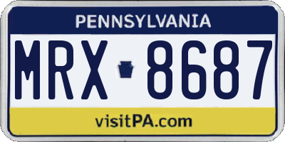 PA license plate MRX8687