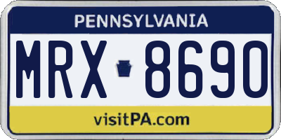 PA license plate MRX8690