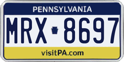 PA license plate MRX8697