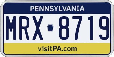 PA license plate MRX8719