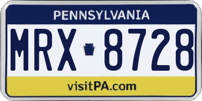 PA license plate MRX8728